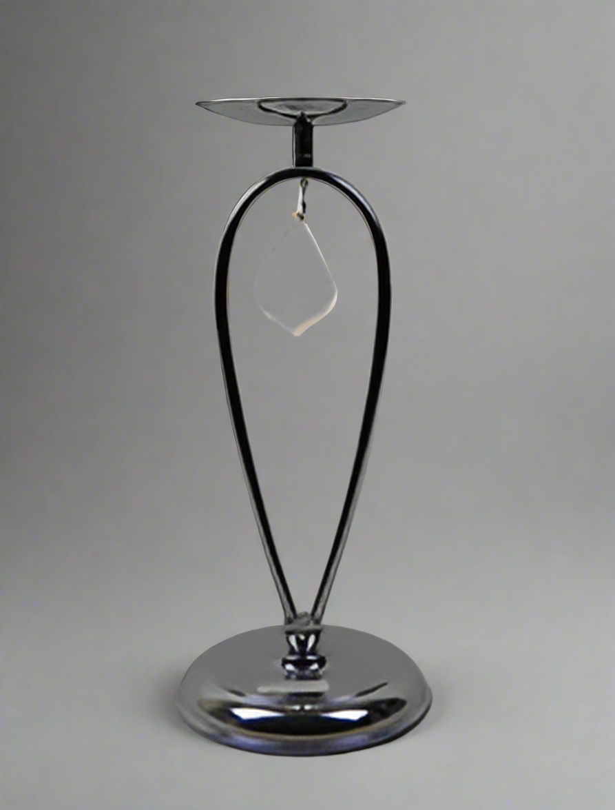 Silver Metal Crystal Candle Holder