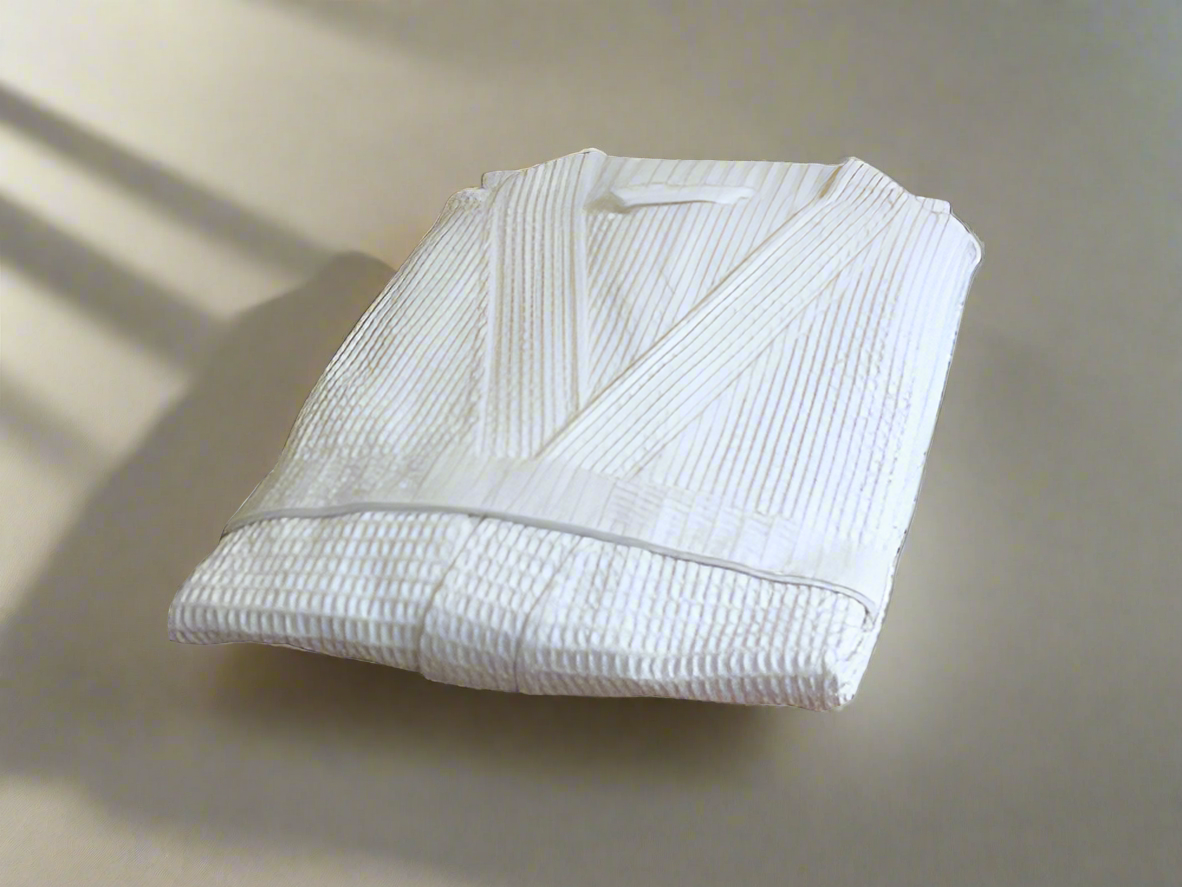 100% Cotton Waffle Kimono Bathrobe Unisex