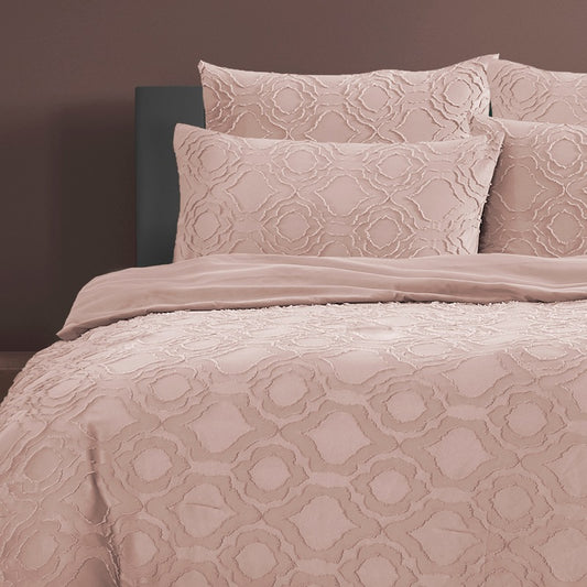 5pc Ardor Boudoir Millicent Queen Bed Comforter Set Peach