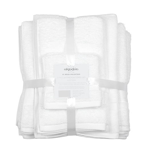 ALGODON "St Regis Collection" TOWEL PACK - 7 PC WHITE