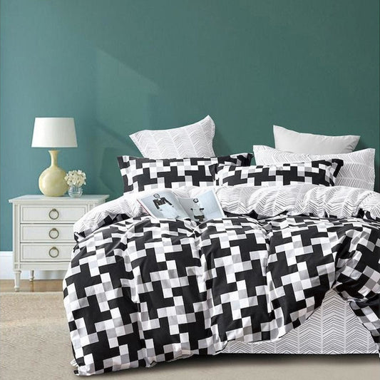 Emerson Geometric Cotton Sateen Quilt Cover - King