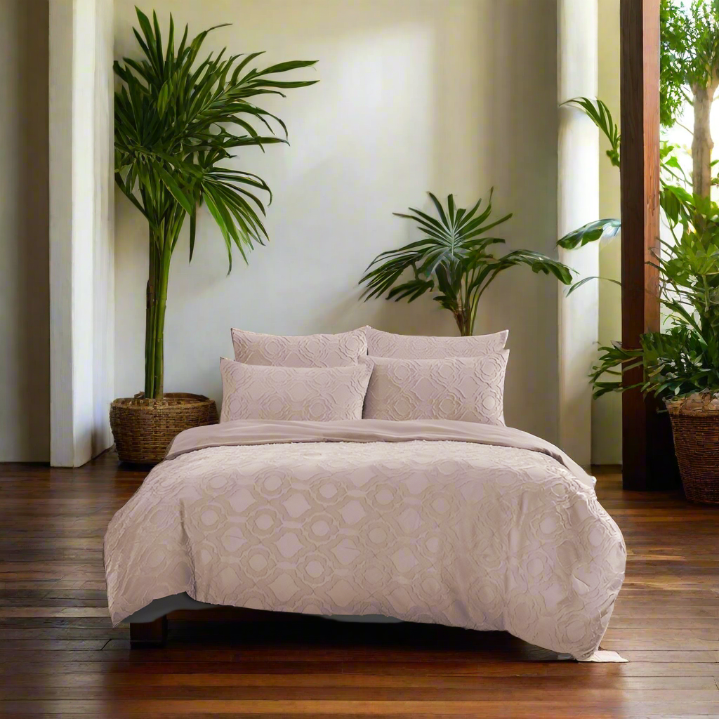 5pc Ardor Boudoir Millicent Queen Bed Comforter Set Peach
