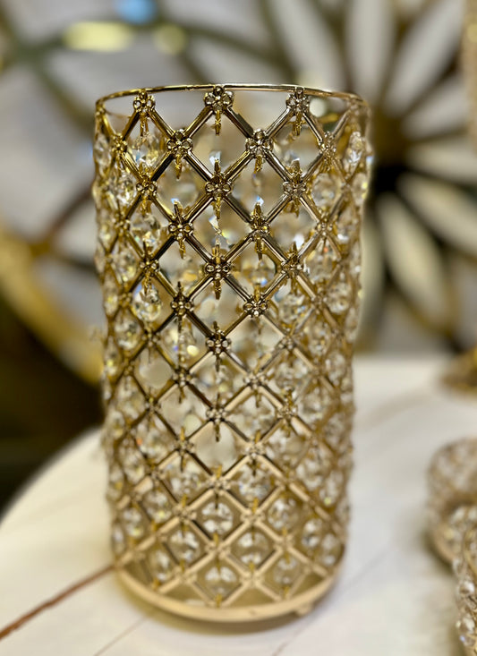 Gold Crystal Candle Holder