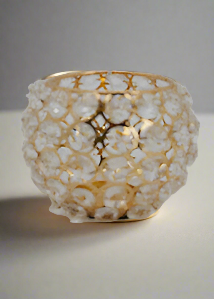 Gold Crystal Candle Holder