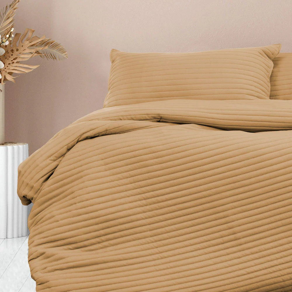 LONDON Embossed Quilt Cover Set - Queen