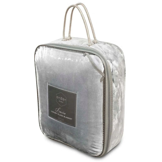 Lucia Luxury Plush Velvet Blanket - SILVER