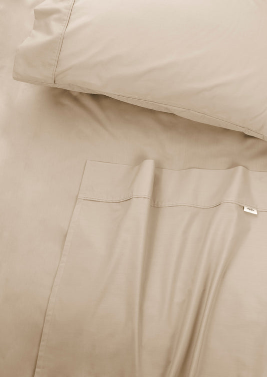 ALGODON "300TC Cotton" FITTED SHEET Combo Set STONE (S/KS/D/Q/K)