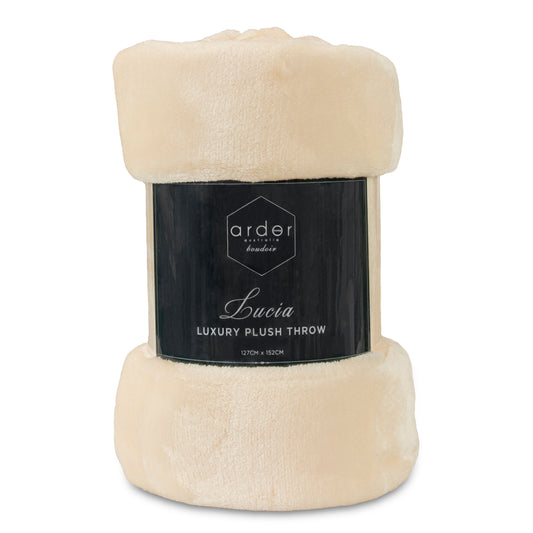 ARDOR BOUDOIR "Lucia" LUXURY VELVET PLUSH THROW ( IVORY )