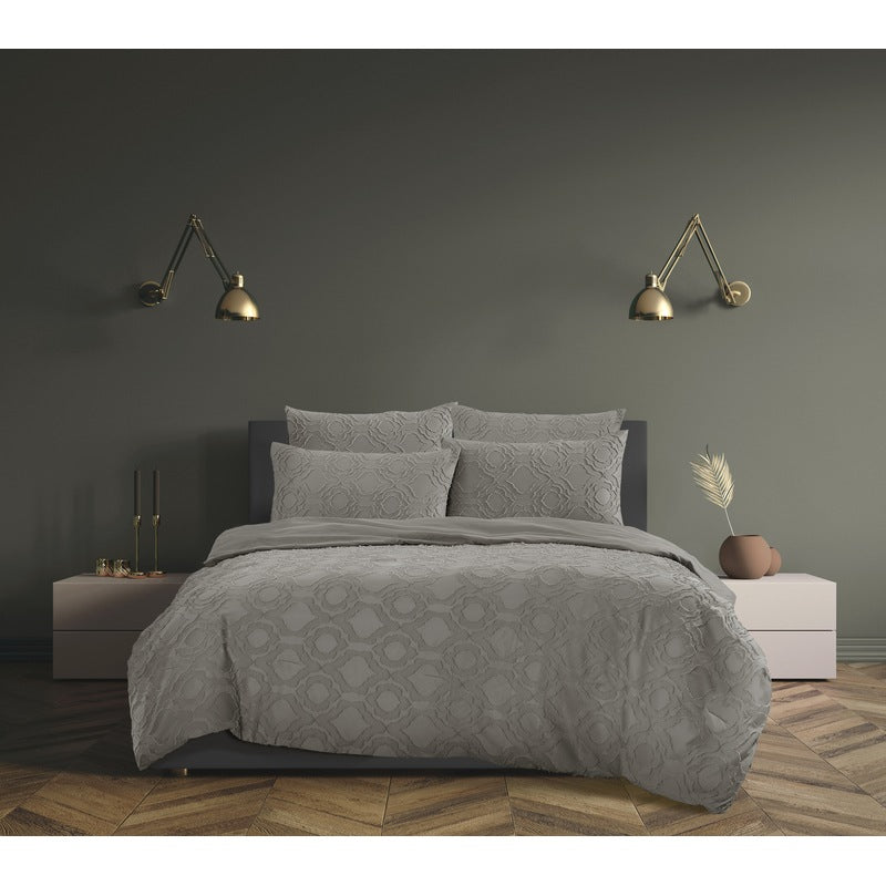 5pc Ardor Boudoir Millicent Queen Bed Comforter Set Grey