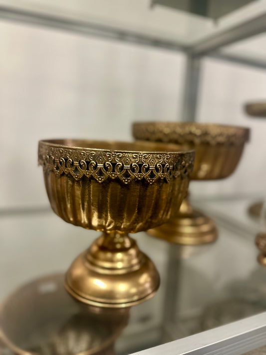 Gold Metal Vase Small