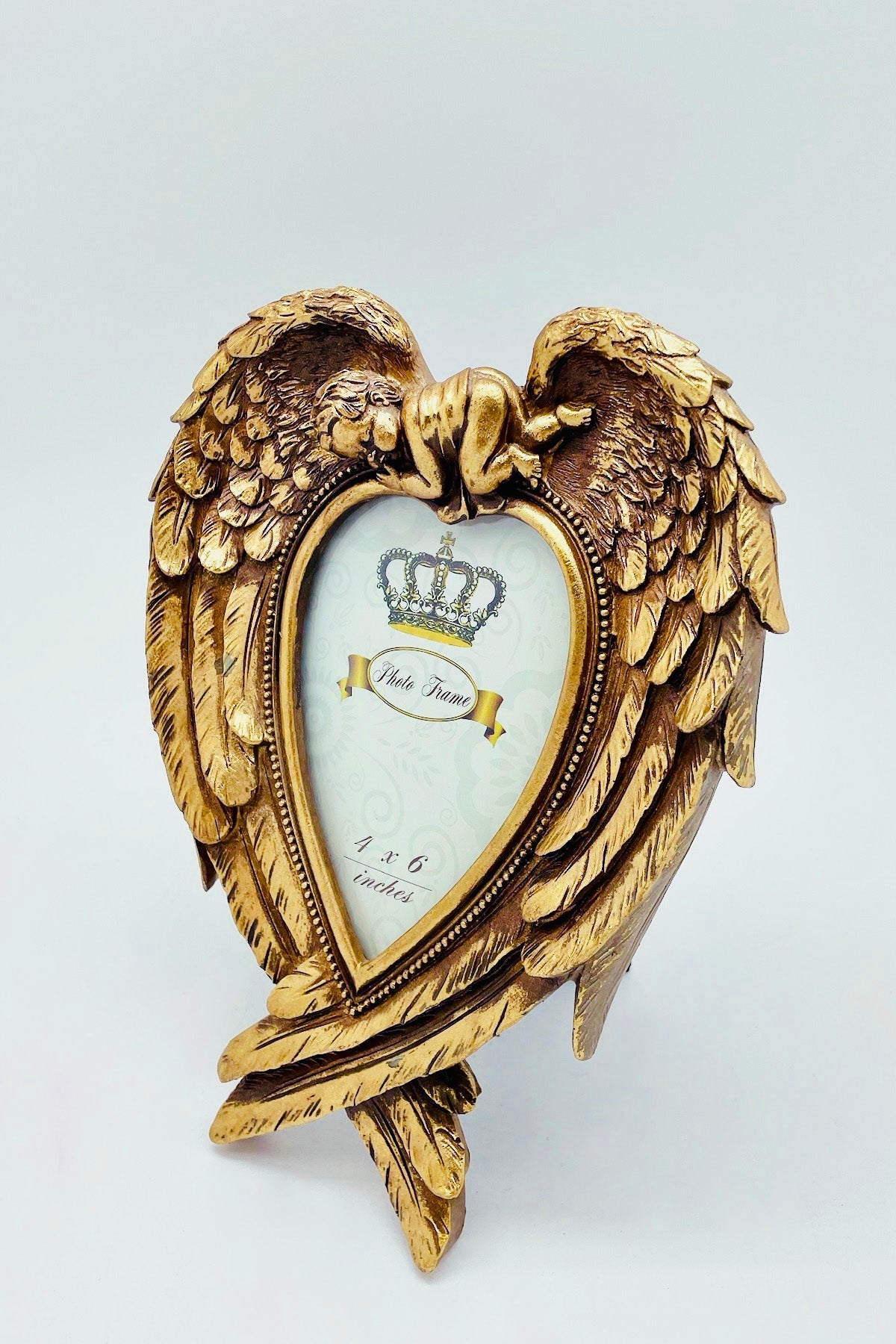 Antique Gold Angel Wing Photo Frame