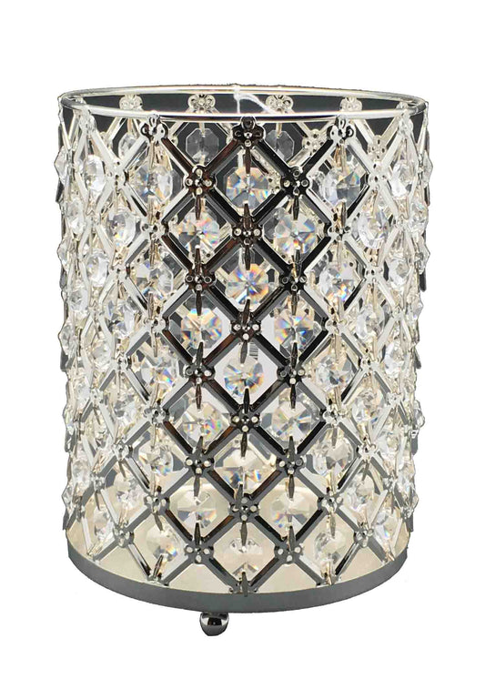 Silver Crystal Candle Holder