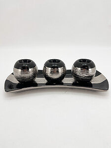 Black Candle 4 piece Holder Set